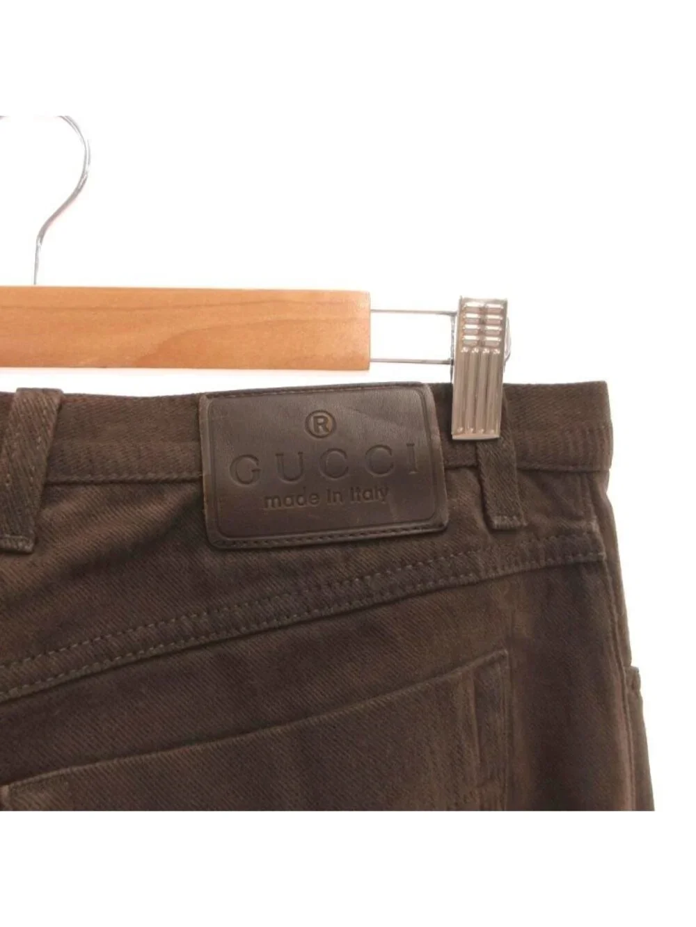 Gucci Corduroy Pants Straight Cotton Brown 46